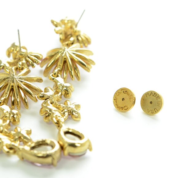 Oscar de la Renta Floral Bloom Enamel Earrings - Picture 3 of 4